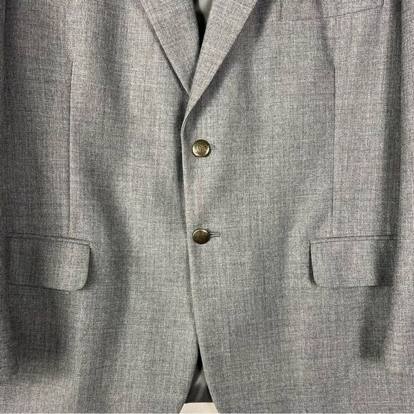 Gray Statements Wool Blend Blazer 44 Short Model Gary Portly 2 Button - Picture 6 of 11